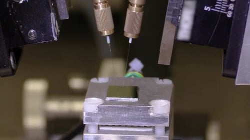 testing fiber connection in a labatory. Photonics lab. testing phase. Fibre