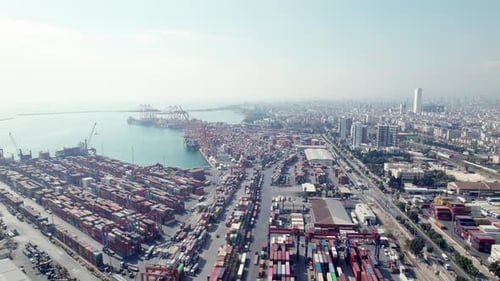 Aerial View of Sea Port