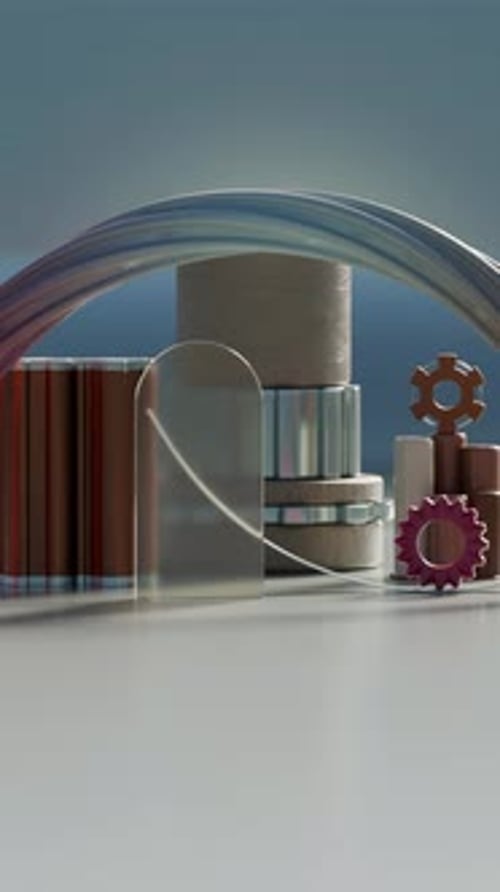 Fondo geométrico de bucle de renderizado 3D