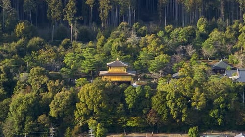 Aerial view of Kinkaku-ji (Golden Pavilion), Japan.