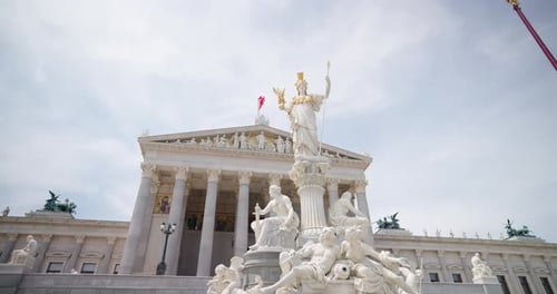 The Athena Fountain in front of the Austrian Parliament, Vienna, Austria