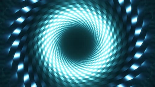 Immersive Abstract 3D Animation Tunnel With Dynamic Music Visualization Experience