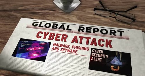 Cyberattaque et sécurité numérique : journal sur la table