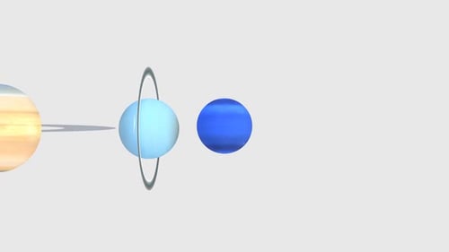 3D Animated Planets Moving Across Space