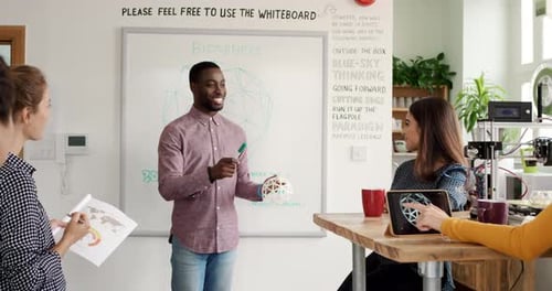 Young Adults Collaborating in Modern Office Meeting