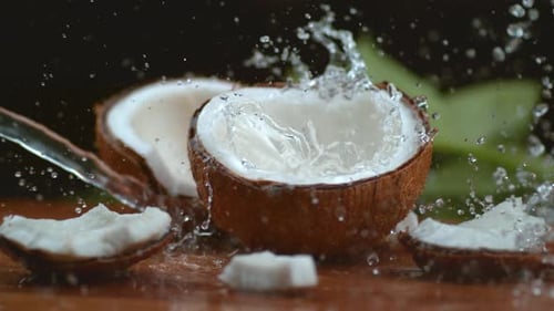 Coconut Water Slow Motion Splash