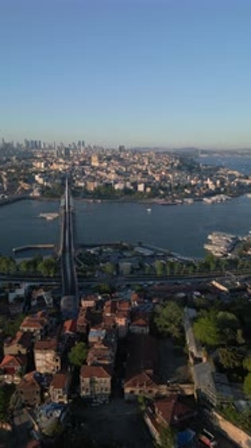 Städtische Luftaufnahme berühmter Orte in Istanbul, Türkei