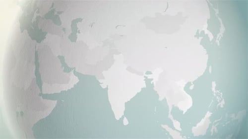 World Map Iraq Zoom In Stylised Spherical White Shades 4 K 60 Fps