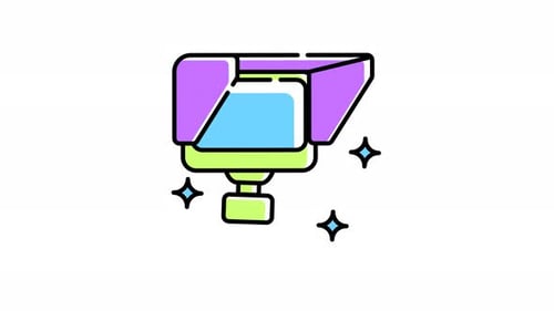 animation of Security camera with a sunshade.