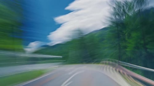 Driving on Mountain Road in Alpine Valley in Switzerland Driving in the Swiss Alps Filmed From the