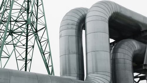 Gas Pipeline Network Extensive System of Pipelines Delivering Heat to Europe