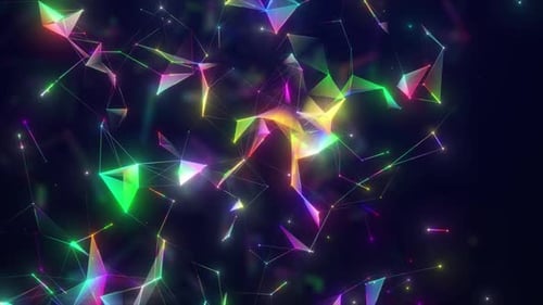 Futuristic Glowing Plexus Network Loop Animation