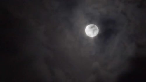 Dark clouds and moon at night,The moon in the sky at night