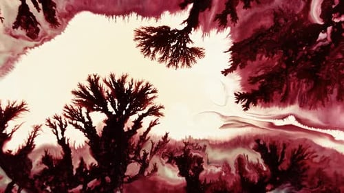 Artistic Blood Red Organic Forms