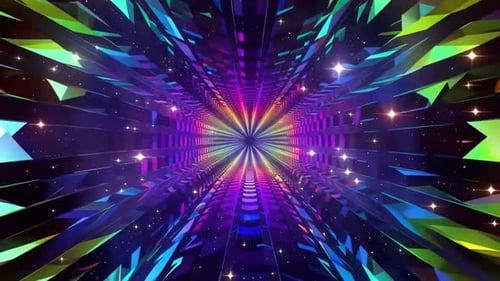 Animation de tunnel en boucle VJ géométrique abstraite colorée