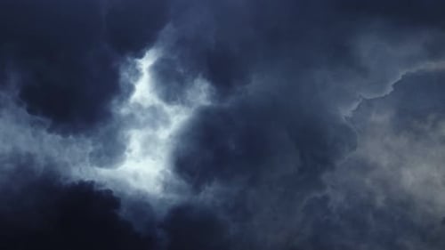 thunderstorms that occur in dark cumulonimbus clouds and move in the sky.