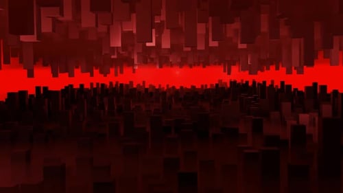 Abstract Geometric Cubes Movement Red Black Background Loop