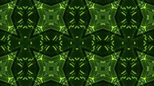 Green Neon Geometric Kaleidoscope Abstract Seamless Loop