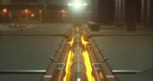 Industrial Process Captures Flowing Molten Material in a Factory Setting