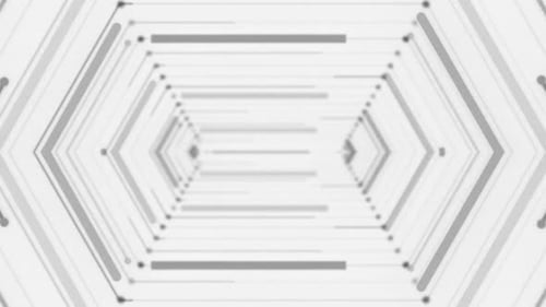 4K Futuristic Technology Light Tunnel Loopable Animation Black Background