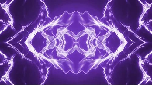 Dynamic neon tunnel vortex with glowing lights and geometric shapes