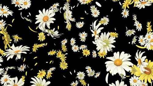 Daisy Flower Burst auf Alphakanal 4K.