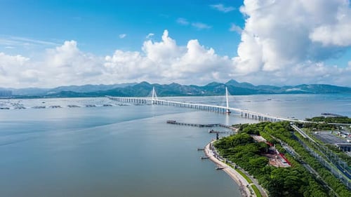 Aerial video of Shenzhen cityscape