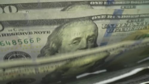 Money Counting Close Up Currency Counting Machine Counting Dollar Bills Machine Counter Calculates