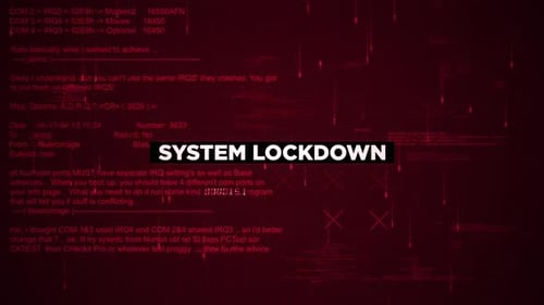 Texto de aviso de bloqueio do sistema ao hackear a tela de fundo V02