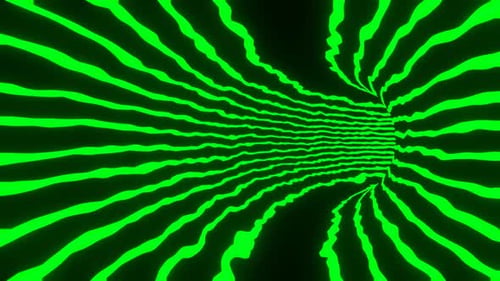 Grüner Neonstreifen-Kreistunnel-Hintergrund Vj Loop l 4K