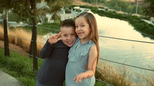 children siblings friends cousins happy enjoying their friendship playing laughing in the park