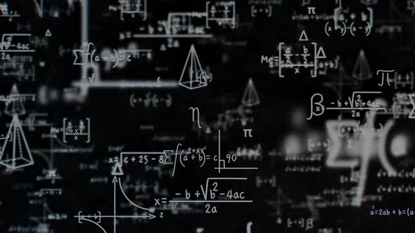 Math Formula Background Loop | Abstract Science Equations & Geometric ...
