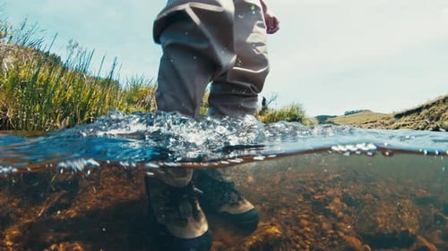 Fisherman Underwater View