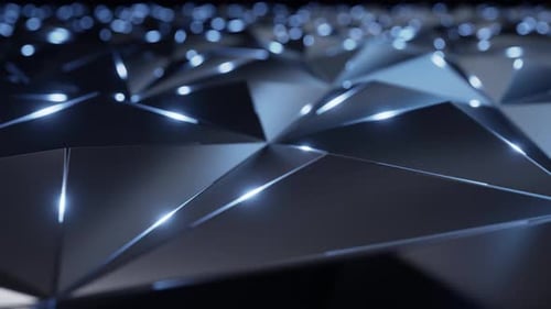 3d Abstract triangles close up spin background.