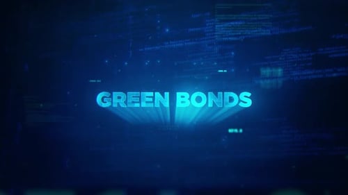 Green Bonds Futuristic Glowing Motion Hologram Concept Background