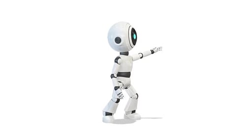 3D Stylized Robot Waving Hello Animation
