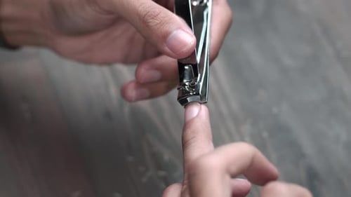 Close Up of Middle Finger Nail Clippers