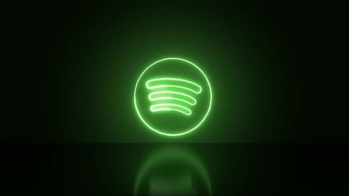 Green Neon Circle Logo Reveal Animation