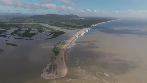 Gosthani River Meets the Sea at Bheemilli Beach, Andhra Pradesh