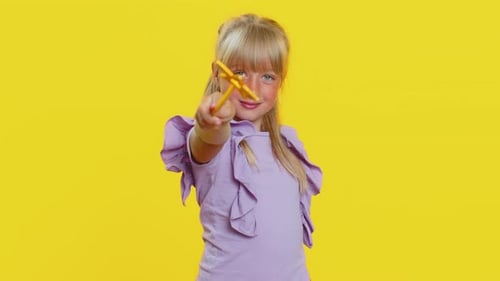 Child Girl Witch Gesturing with Magic Wand Fairy Stick Making Wish Come True Casting Magician Spell