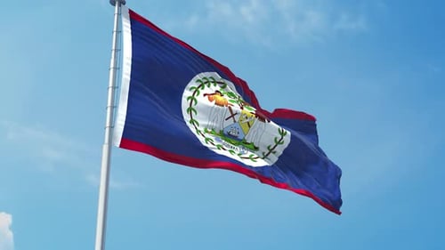 Belize Realistic Flag
