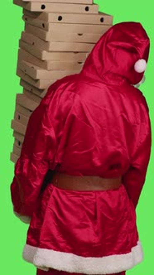 Vertical Video Back View of Santa Claus