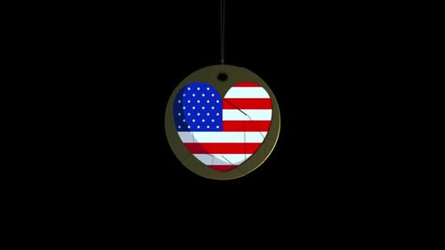 Patriotic 3D Heart American Flag Reveal Animation