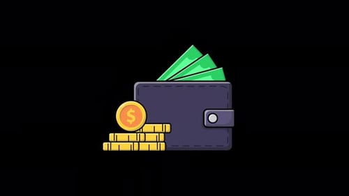 Minimalist Financial Animation: Wallet, Cash, and Coins