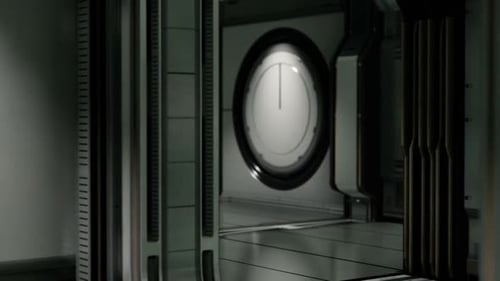 Futuristic Sci-Fi Spaceship Door Opening Animation