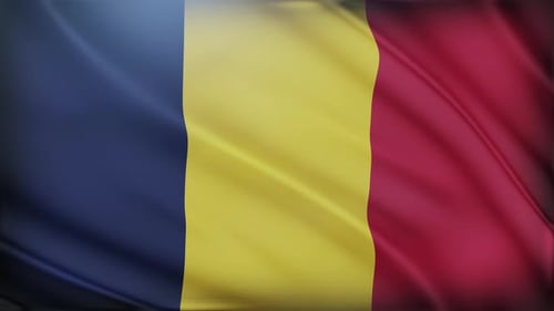 Waving National Flag Background with Blue Yellow and Red Stripes