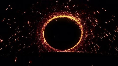 Fiery Particle Portal Energy Loop Background