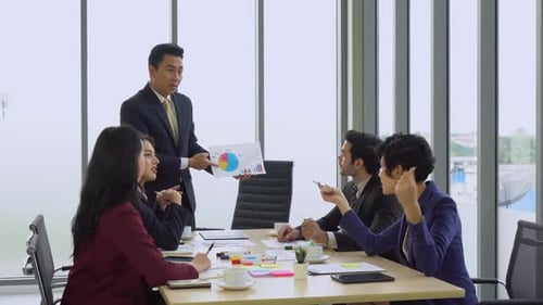 Professional modern office discussion. Business meeting in modern office.