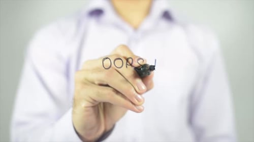 Writing "Oops!" with a Marker