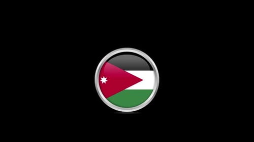 Jordan Flag Glossy Metallic Button 3D Spin Animation